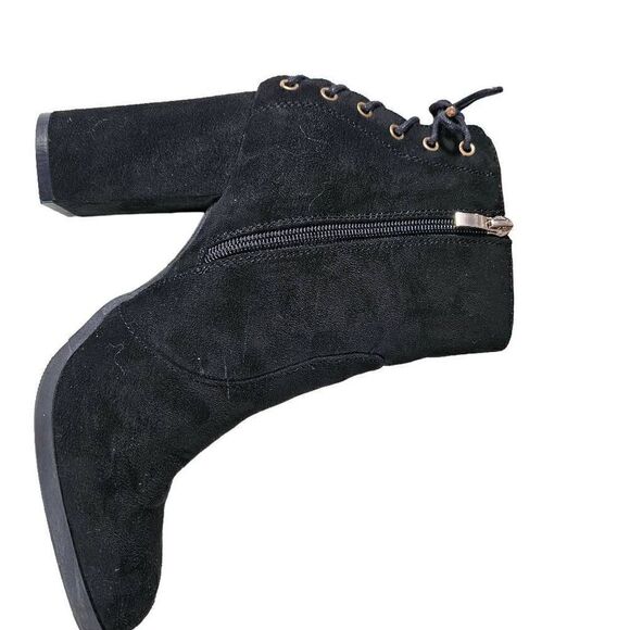 DSW Eva & Zoe Black Bootie Laced Heeled Size 11 - Picture 10 of 15